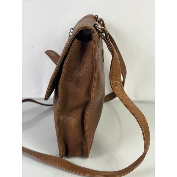 Fossil 75082 Crossbody Messenger Bag Envelope Camel Boho Leather Travel Cargo - Picture 2 of 16